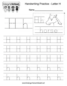 Letter H Worksheet for Preeschool