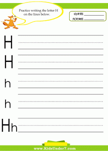 Letter H Writing Worksheet
