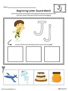 Letter J Cut and Paste Worksheet