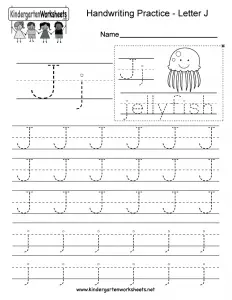 Letter J Handwriting Worksheets