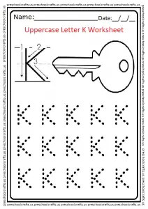 Letter K Worksheets for Pre K
