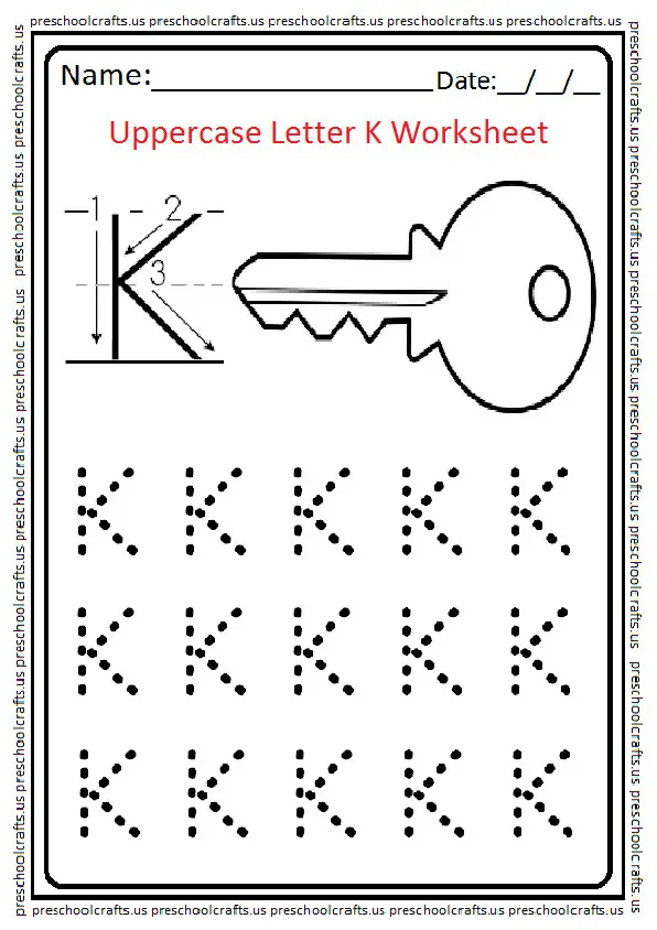 Pre K Letter K Worksheet