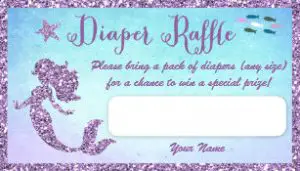 Mermaid Diaper Raffle Tickets
