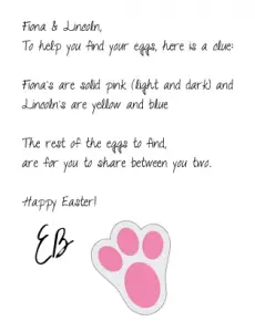 Official Easter Bunny Letter
