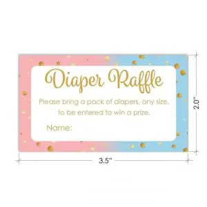 Pink Gold Blue Gender Reveal Diaper Raffle Tickets