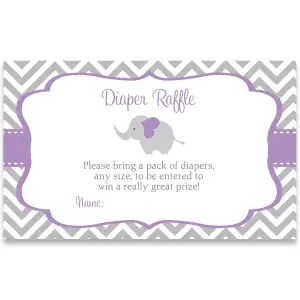 Purple Elephant Diaper Raffle Tickets Free Printable
