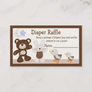 Teddy Bear Diaper Raffle Tickets