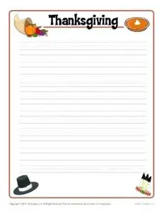 Thanksgiving Letter Writing Paper﻿