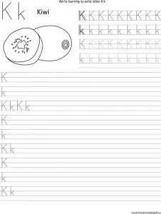 Writing Letter K Worksheets