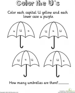 Color by Letter Umbrella