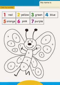 Color by Number Butterfly Coloring Sheet