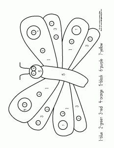 Color by Number Butterfly Preschool