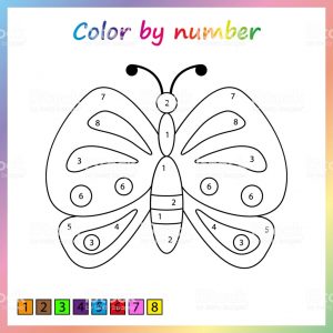 Color by Number Butterfly Worksheets