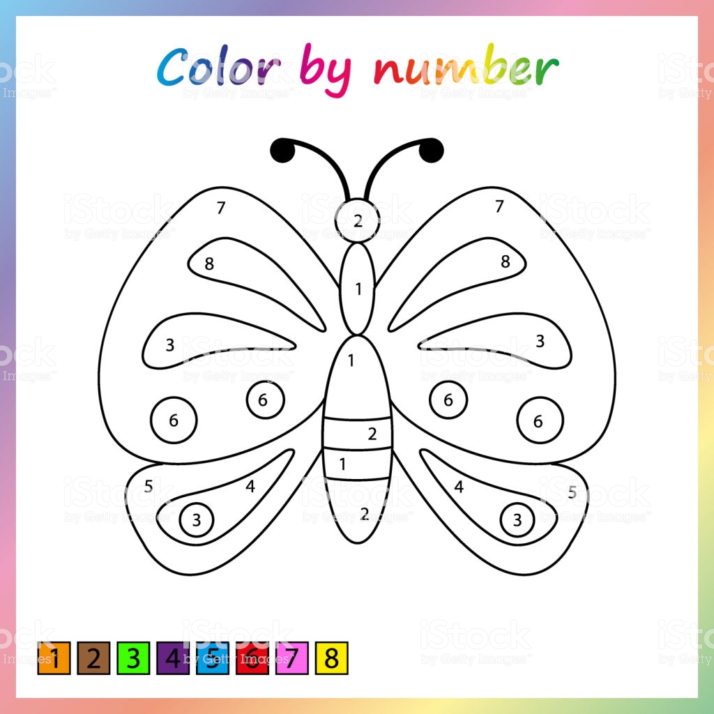 Butterfly Color By Number Coloring Pages Printable