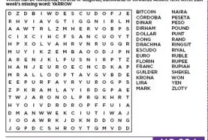 Currencies on Word Search