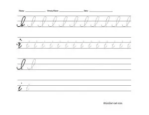 Cursive Small Letters English Tracing Worksheets