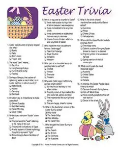 Easter Egg Trivia Questions And Answers For Kids