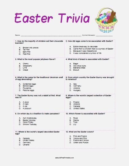 24 Fun Easter Trivia For You To Complete Kitty Baby Love