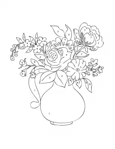 Flower Vase Color By Number