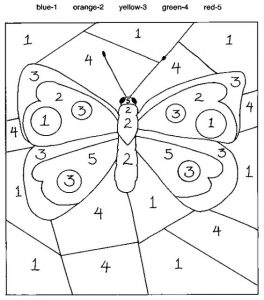 Free Printable Color by Number Butterfly