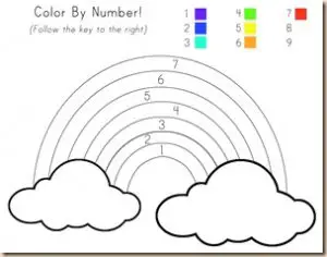 Free Printable Rainbow Color By Number