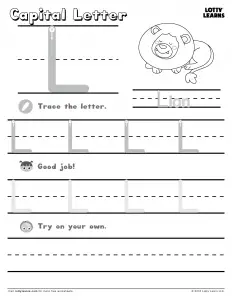 Letter L Worksheets For Kindergarten
