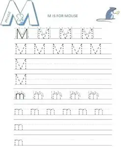Letter M Tracing Worksheets Kindergarten