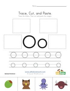 Letter O Cut and Paste Worksheet