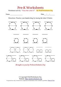 Letter O Handwriting For Pre K Worksheet