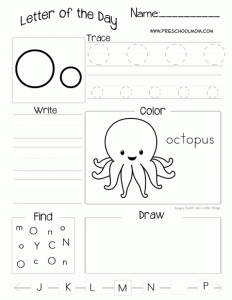 Letter O Printable Worksheets