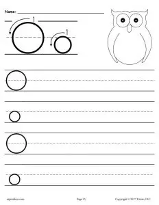 Letter O Tracing Worksheets Preschool