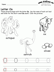 Letter O Worksheets for Toddlers