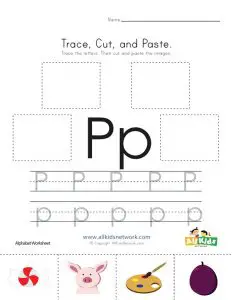 Letter P Cut And Paste Worksheet