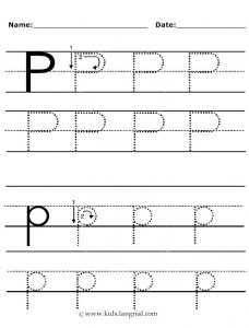 Letter P Handwriting Worksheets