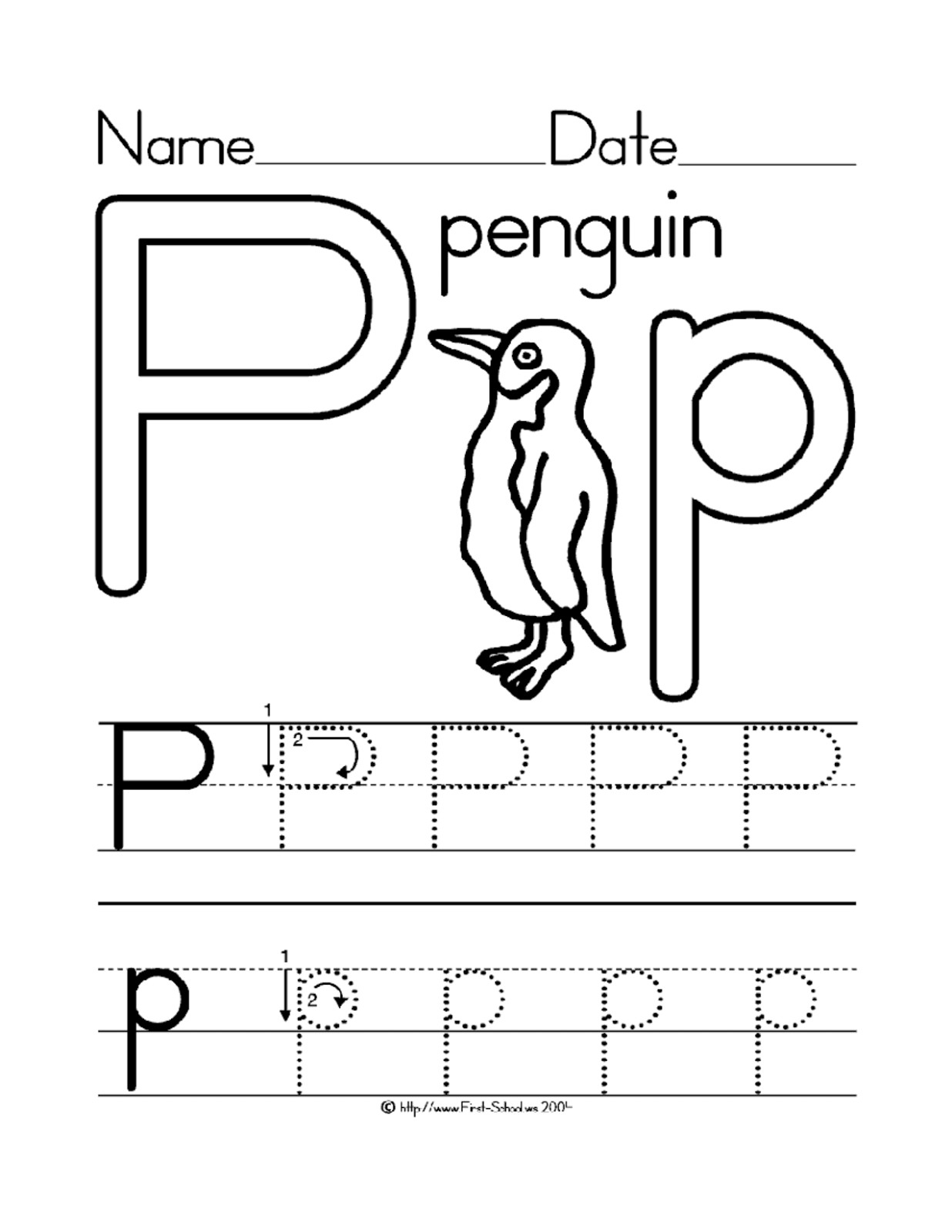 Letter P Worksheet Preschool