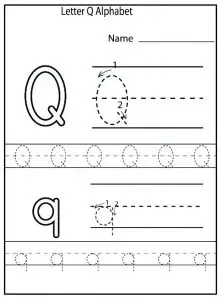 Letter Q Tracing Worksheets Preschool