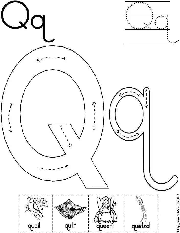 Preschool Letter Q Tracing Page