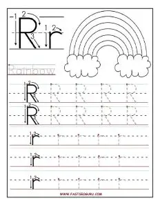 Letter R Tracing Worksheets for Preschool