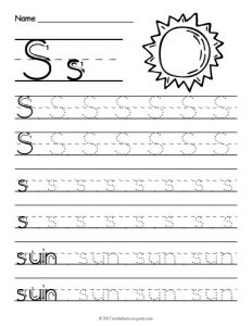 Letter S Tracing Worksheets Preschool
