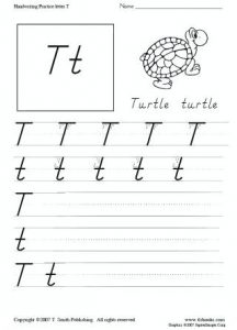 Letter T Handwriting Worksheets Kindergarten