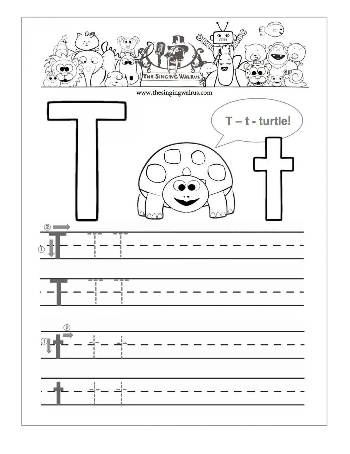 20 Learning the Letter T Worksheets Kitty Baby Love