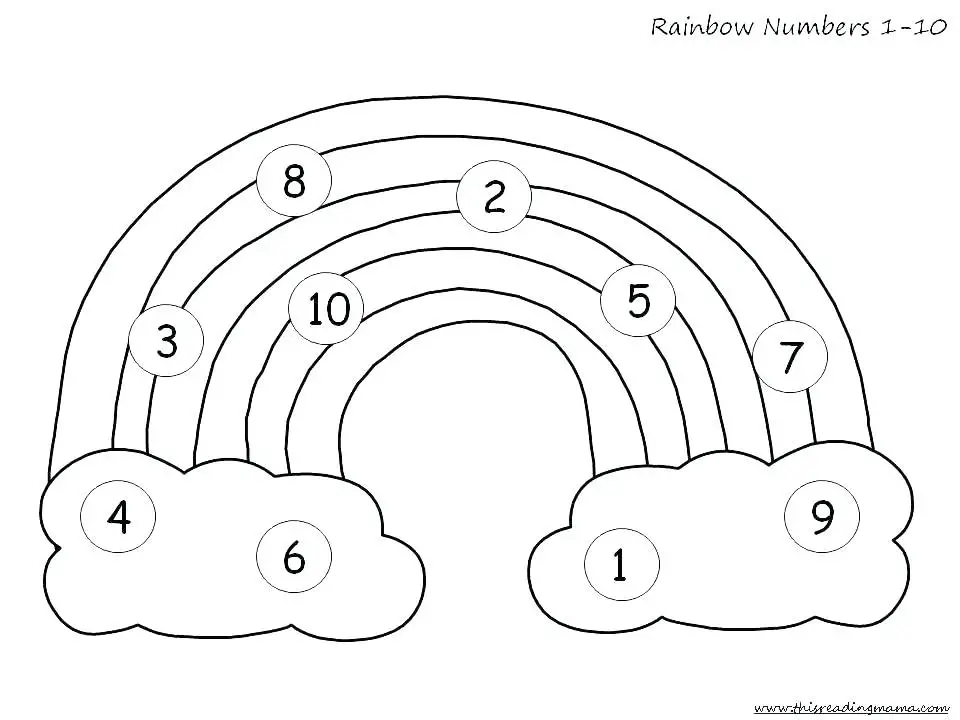 5 rainbow color by number printables for kids kitty baby love