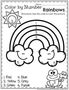 5 Rainbow Color By Number Printables for Kids - Kitty Baby Love