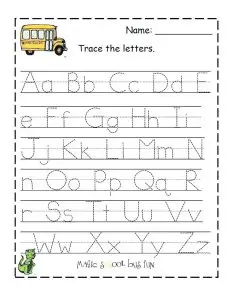 Tracing Letters AZ Worksheets