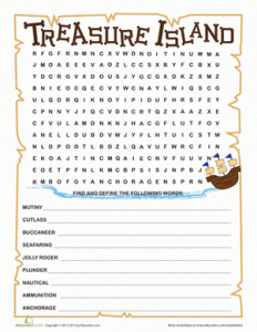 Treasure Island Word Search Answers