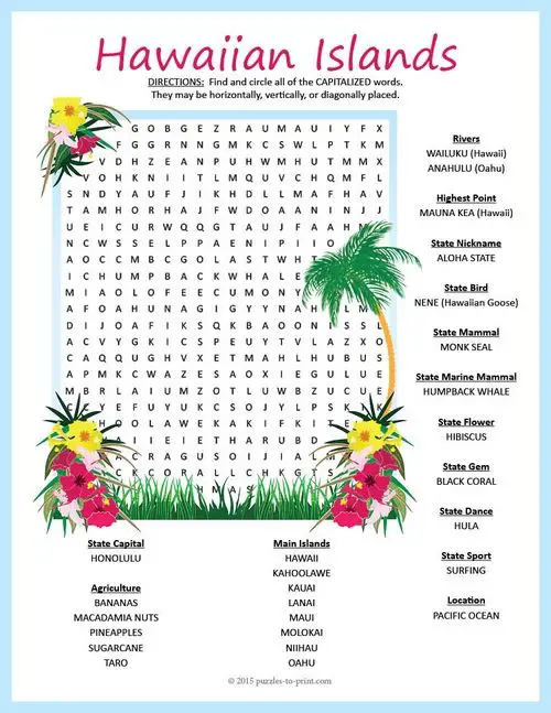 10 Cool Islands Word Searches Kitty Baby Love