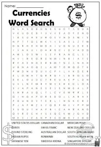 Word Search for Currencies