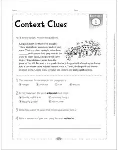 Context Clues Reading Comprehension Passages Worksheets