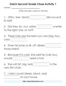 Context Clues Worksheets 2nd Grade