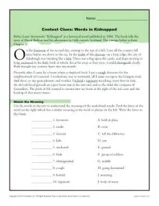 Context Clues Worksheets High School